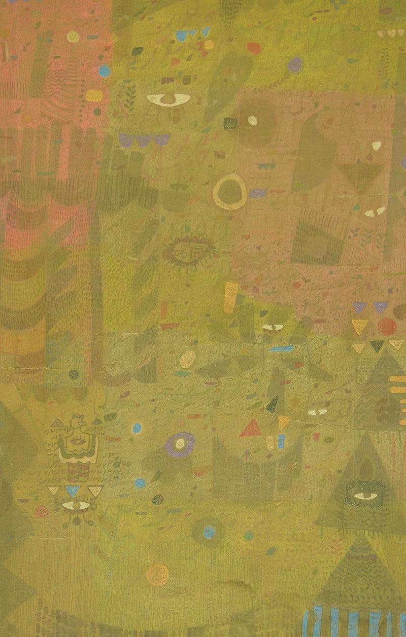 Abstract mixed media painting titled 'Untitled 7', 48x30 inches, by artist Yashvant Singh on Canvas