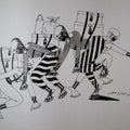 Figurative pen ink drawing titled 'Untitled 7', 13x17 inches, by artist Shrikant Ranga on Paper