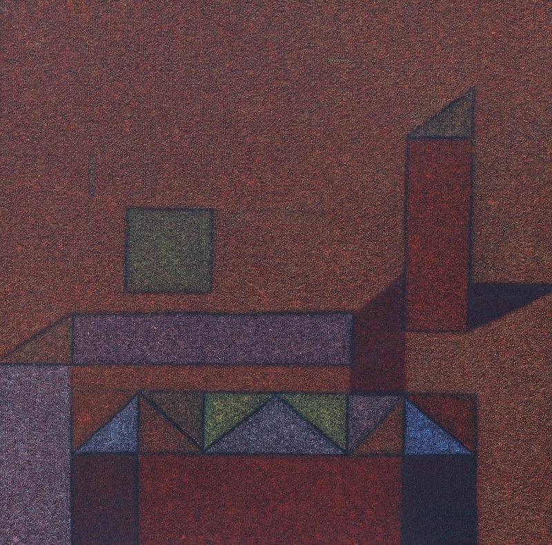 Abstract oil painting titled 'Untitled 7', 24x24 inches, by artist Ganesh Chavan on Canvas