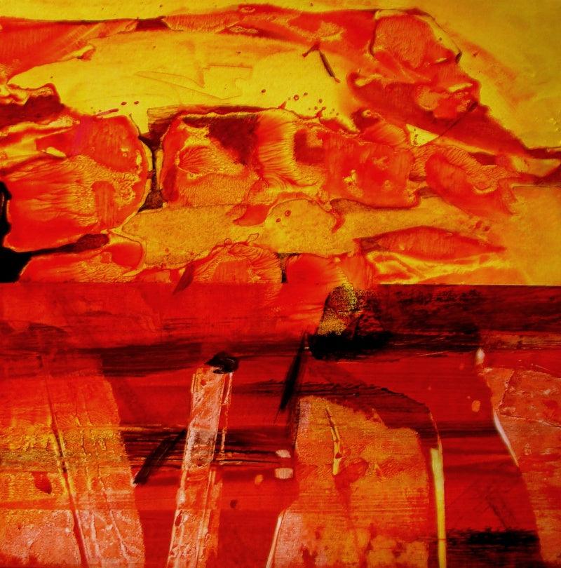 Abstract acrylic painting titled 'Untitled 7', 12x12 inches, by artist Dnyaneshwar Ingle on Canvas