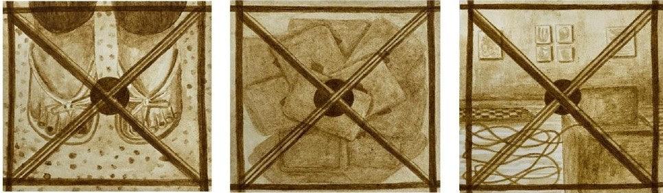 contemporary mixed media painting titled 'Untitled 7', 5x5 inches, by artist Nidhi Garg on Paper