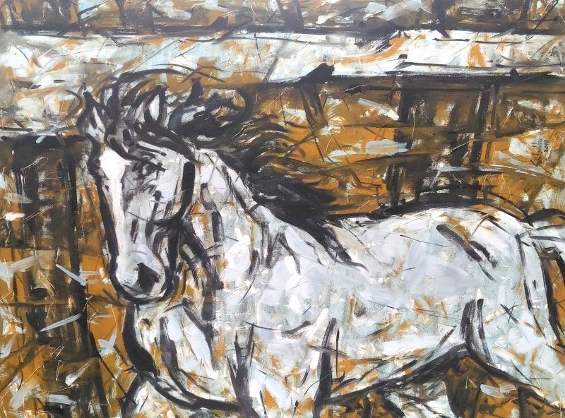 Animals oil painting titled 'Untitled 71', 36x48 inches, by artist Santosh Patil on Canvas