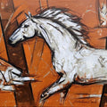 Animals oil painting titled 'Untitled 75', 15x20 inches, by artist Santosh Patil on Canvas