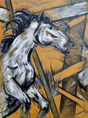Animals acrylic painting titled 'Untitled 76', 48x36 inches, by artist Santosh Patil on Canvas
