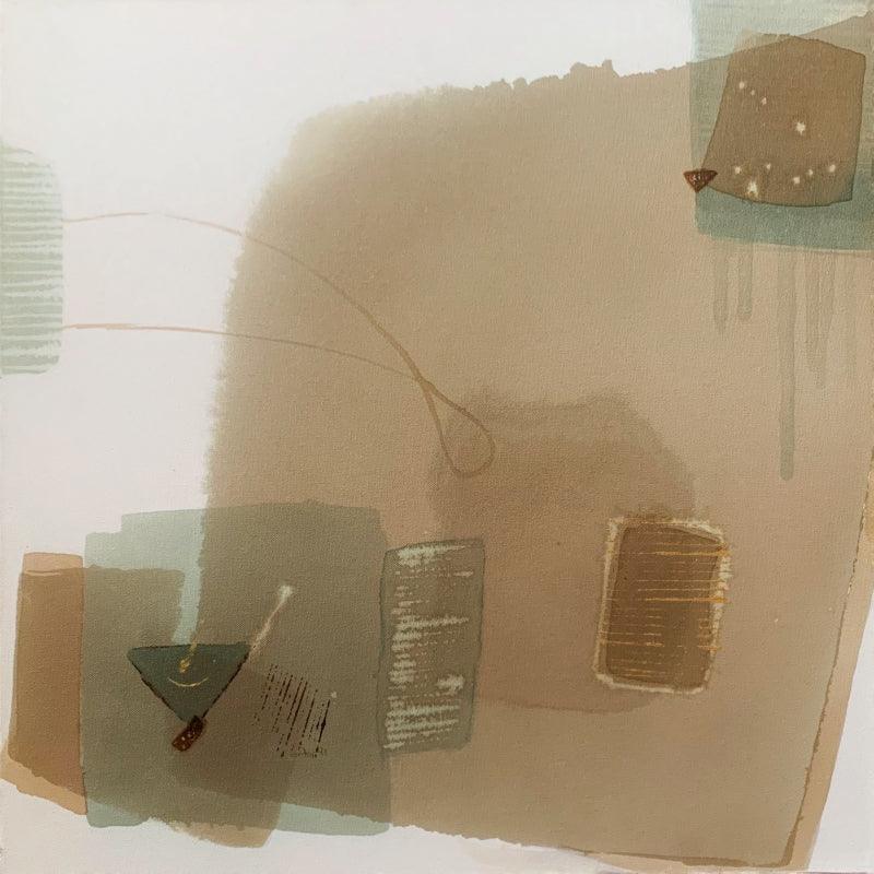 Abstract mixed media painting titled 'Untitled 77', 24x24 inches, by artist Veena Jain on Canvas