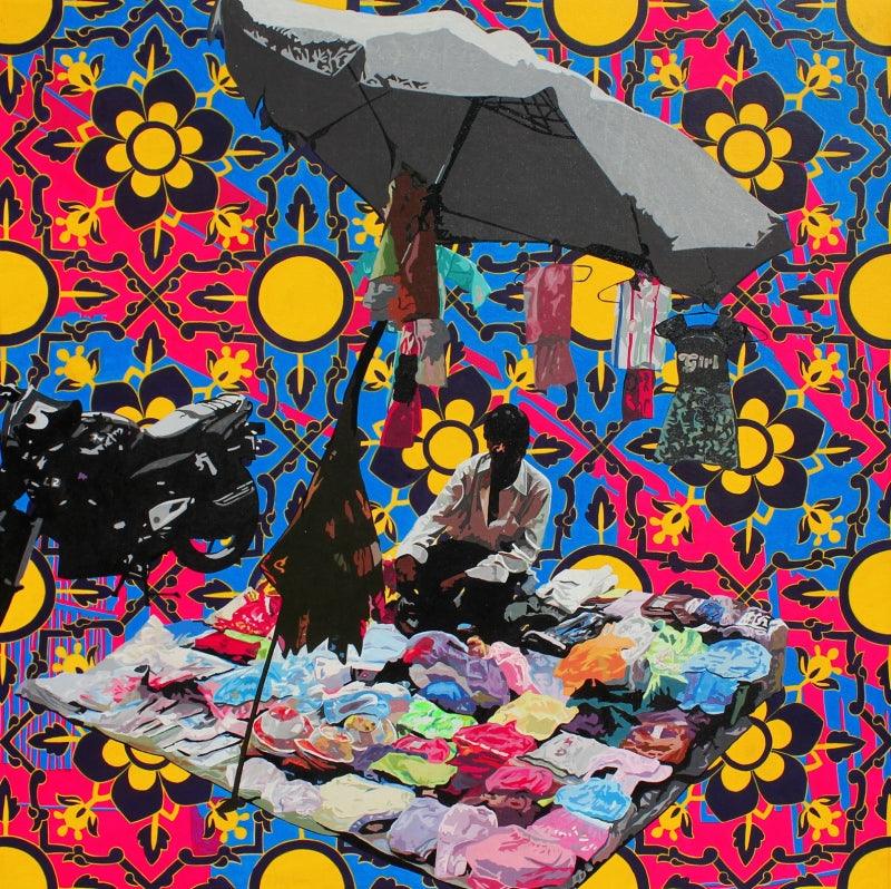 Figurative acrylic painting titled 'Untitled 79', 48x48 inches, by artist Sohan Jakhar on Canvas