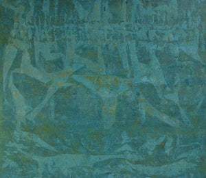 Abstract oil painting titled 'Untitled 8', 48x42 inches, by artist Mahesh Jagtap on Canvas