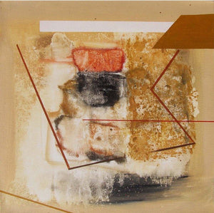 Untitled 8 (Layered Abstraction) by Somanth Adamane, Original Acrylic Abstract Painting on Canvas, X-Small Square Wall Art