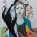 Figurative mixed media painting titled 'Untitled 8', 30x22 inches, by artist Rajesh Salagaonkar on Paper
