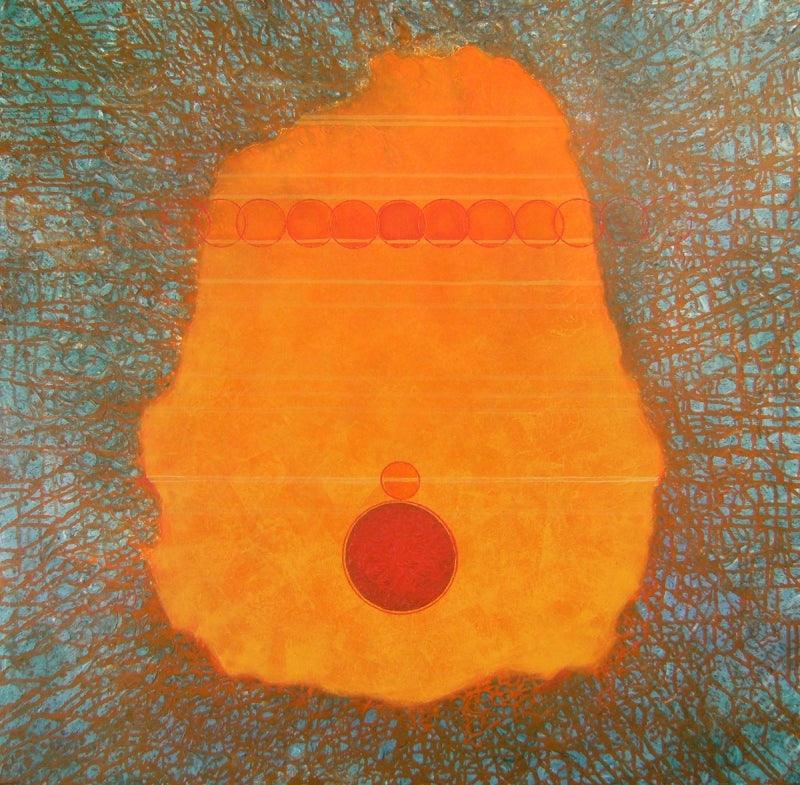 Abstract acrylic painting titled 'Untitled 8', 36x36 inches, by artist Anamika Kuchan on Canvas