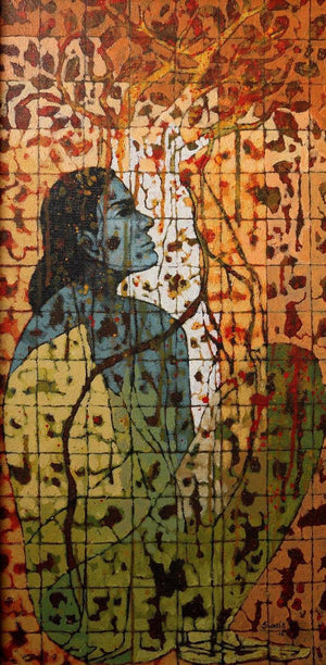 Figurative acrylic painting titled 'Untitled 8', 24x18 inches, by artist Swati Sable on Canvas