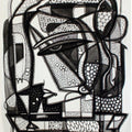 Figurative ink drawing titled 'Untitled 8', 20x16 inches, by artist Girish Adannavar on Canvas