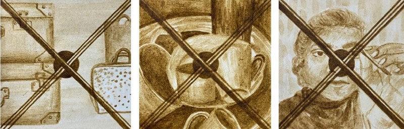 contemporary mixed media painting titled 'Untitled 8', 5x5 inches, by artist Nidhi Garg on Paper