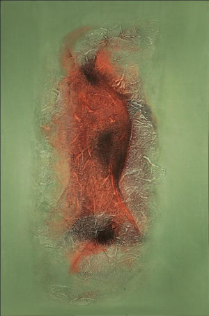 Abstract mixed media painting titled 'Untitled 8', 72x48 inches, by artist Sanju Jain on Canvas