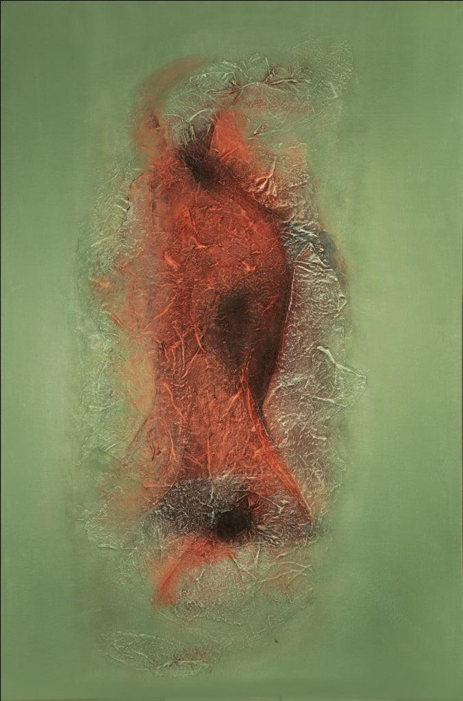 Abstract mixed media painting titled 'Untitled 8', 72x48 inches, by artist Sanju Jain on Canvas