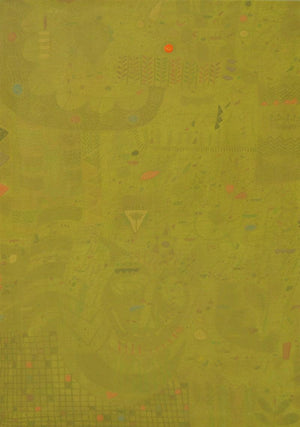 Abstract mixed media painting titled 'Untitled 8', 48x30 inches, by artist Yashvant Singh on Canvas