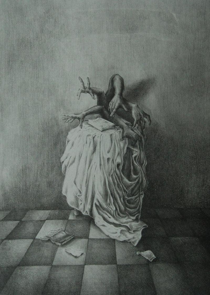 contemporary printmaking titled 'Untitled 8', 14x12 inches, by artist Ankita Daulatabadkar on Paper