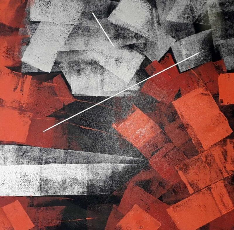 Abstract oil painting titled 'Untitled 81', 24x24 inches, by artist Sudhir Talmale on Canvas