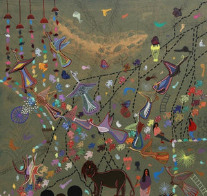 contemporary acrylic painting titled 'Untitled 81', 47x47 inches, by artist Amit Harit on Canvas