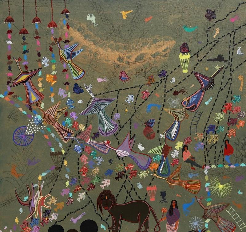 contemporary acrylic painting titled 'Untitled 81', 47x47 inches, by artist Amit Harit on Canvas