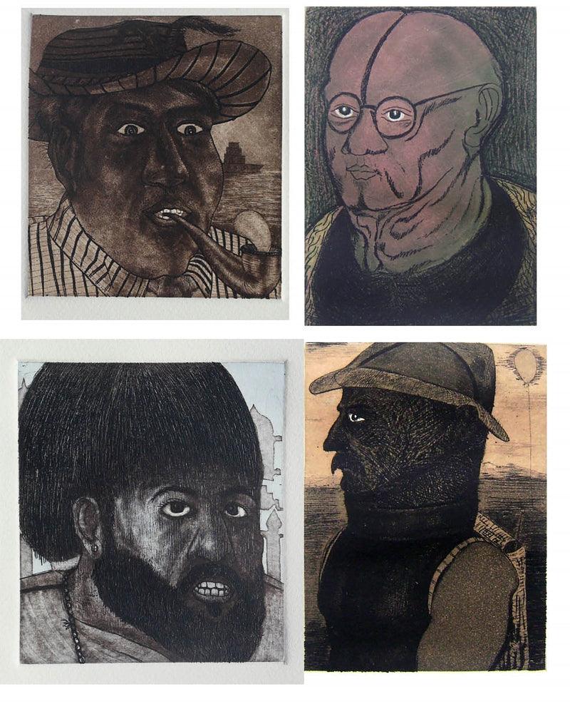 Figurative printmaking titled 'Untitled 9', 10x8 inches, by artist Shripad Gurav on Paper