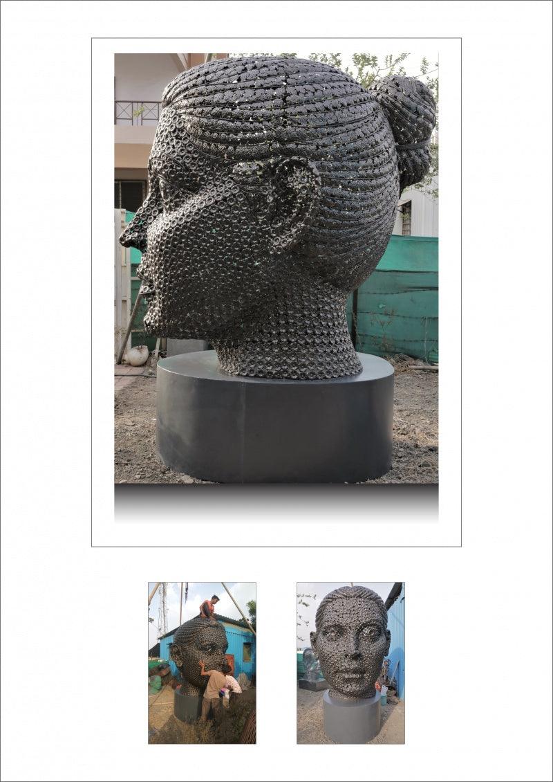 Figurative sculpture titled 'Untitled 9', 118x96x78 inches, by artist Prabhakar Singh on Iron