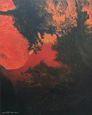 Abstract acrylic painting titled 'Untitled 9', 30x24 inches, by artist Kartikey Sharma on Canvas