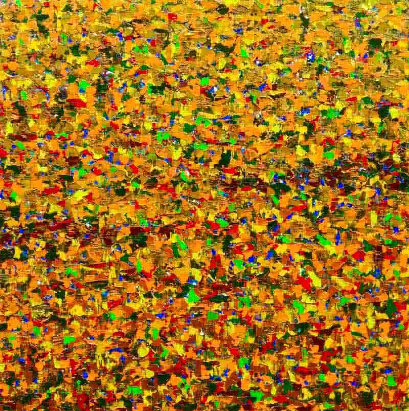 Abstract oil painting titled 'Untitled 9', 24x24 inches, by artist Vinit Kumar on Canvas