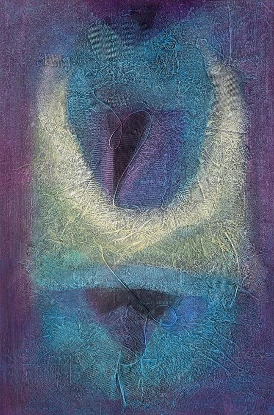 Abstract mixed media painting titled 'Untitled 9', 72x48 inches, by artist Sanju Jain on Canvas