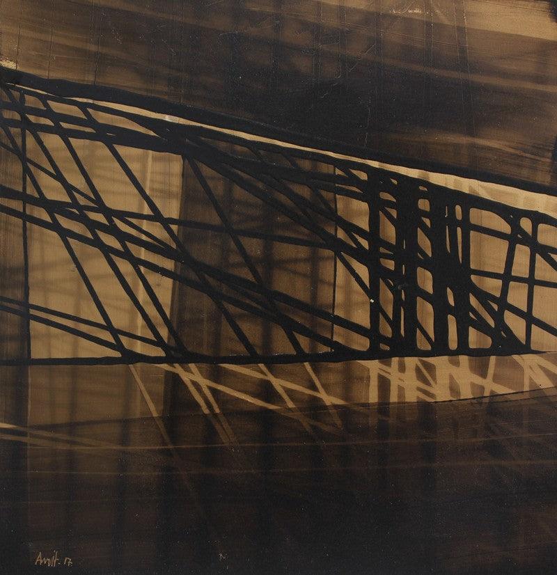 Abstract ink drawing titled 'Untitled 9', 8x8 inches, by artist Amit Thorat on Paper