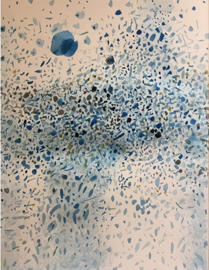 Abstract watercolor painting titled 'Untitled 9', 35x27 inches, by artist Bhanu Prakash on Paper