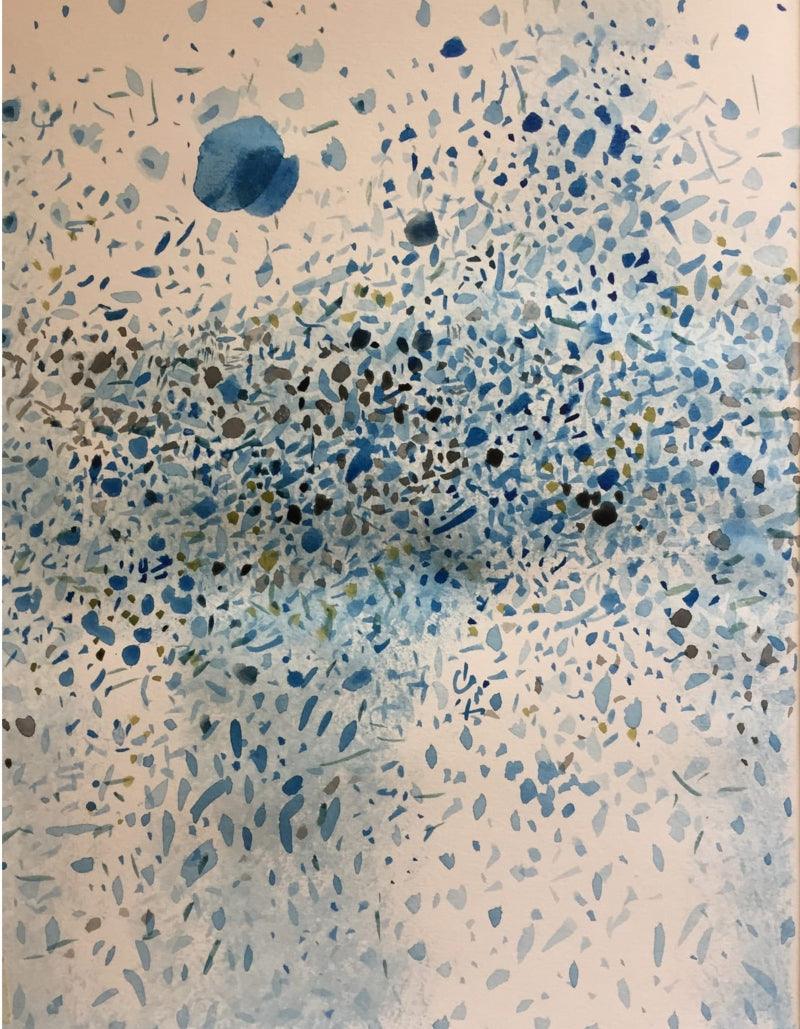 Abstract watercolor painting titled 'Untitled 9', 35x27 inches, by artist Bhanu Prakash on Paper