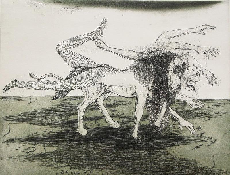 contemporary printmaking titled 'Untitled', 9x13 inches, by artist Sunil Darji on Paper