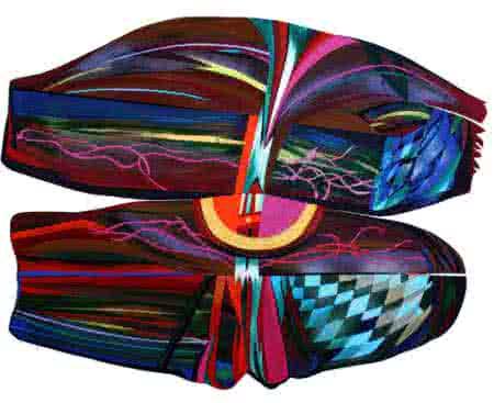 Abstract acrylic painting titled 'Untitled', 48x60 inches, by artist Vidhyasagar Upadhyay on Canvas