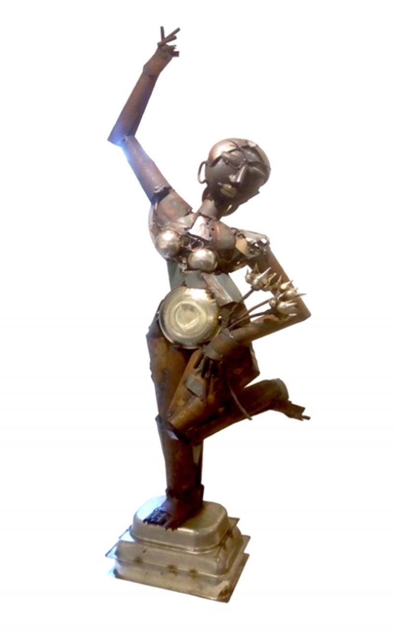 Figurative sculpture titled 'Untitled', 76x32x16 inches, by artist Atreyee Bhattacharjee on Iron, Steel