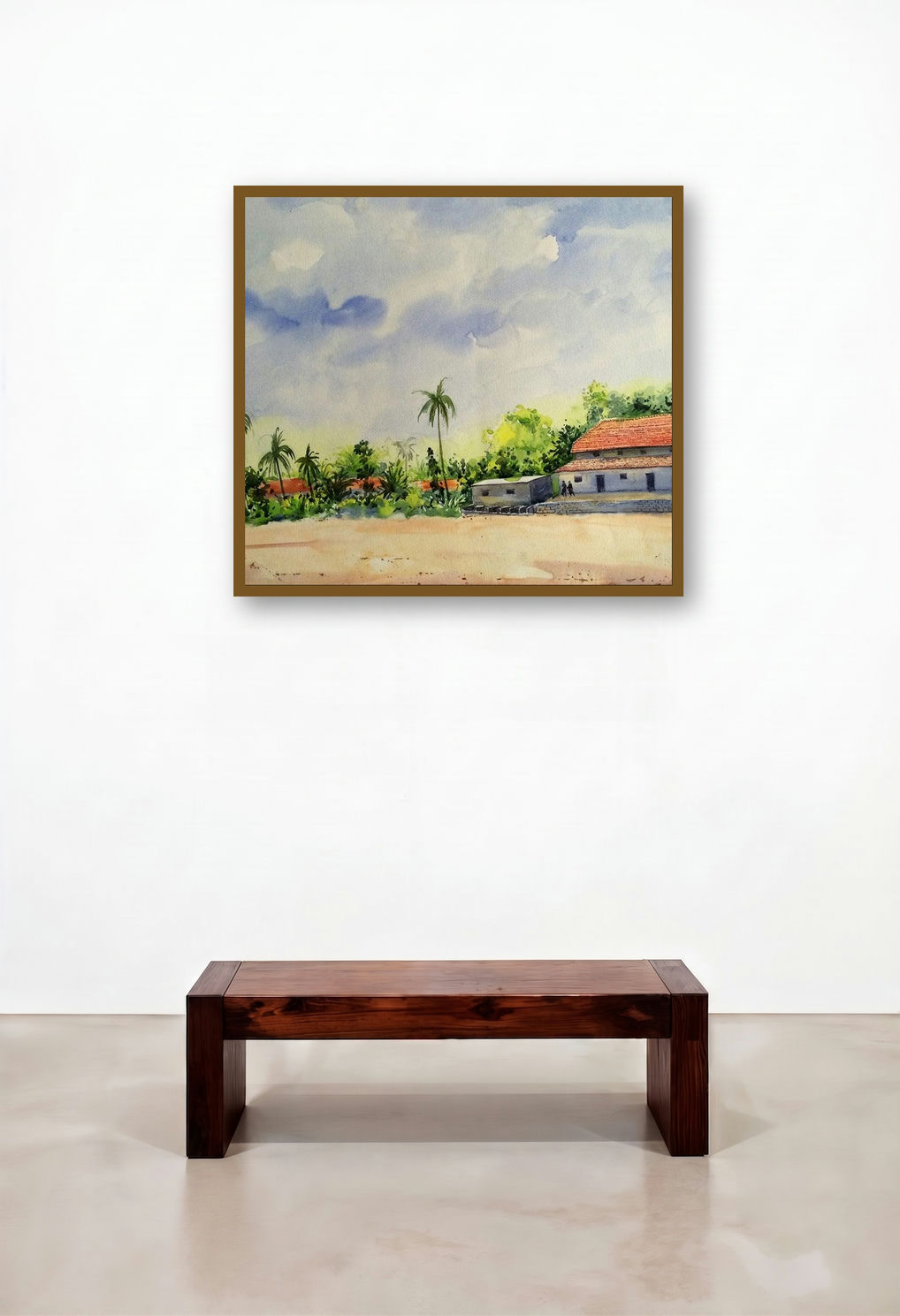 Untitled (Village Landscape with Palm Trees)