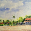 Landscape watercolor painting titled 'Untitled', 20x28 inches, by artist Ramdas Thorat on Paper