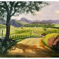 Landscape watercolor painting titled 'Untitled', 10x14 inches, by artist KS Farvez on Paper