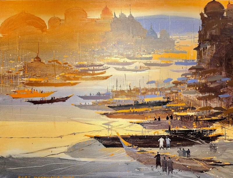 Seascape acrylic painting titled 'Untitled', 24x30 inches, by artist Hari Dhongade on Canvas