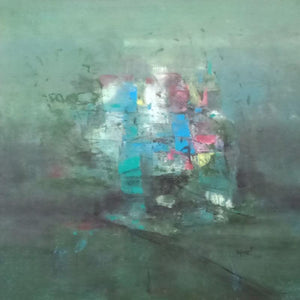 Abstract acrylic painting titled 'Untitled', 30x30 inches, by artist Dnyaneshwar Dhavale on Canvas