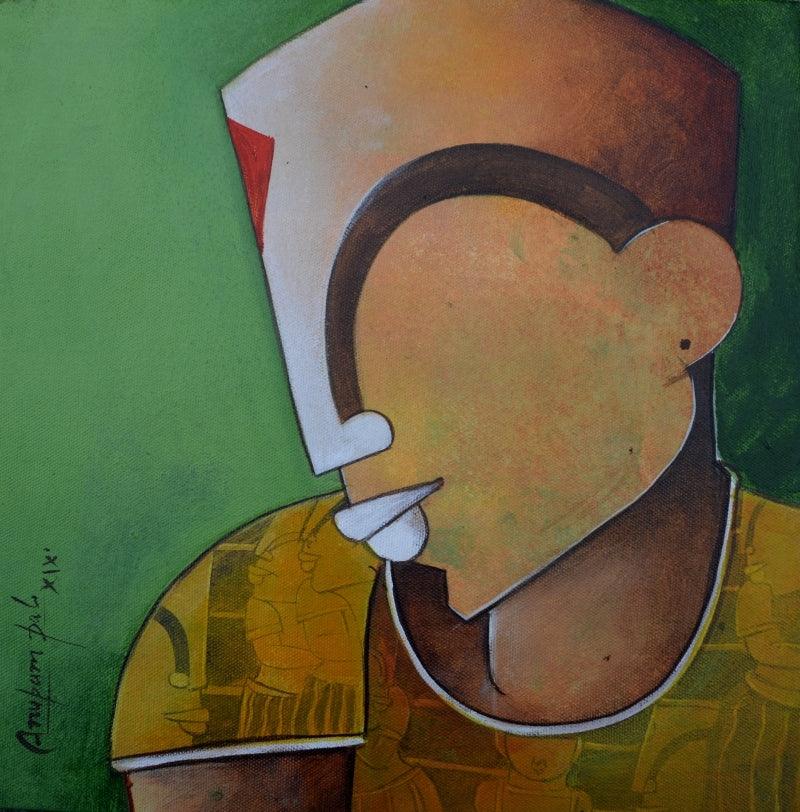 contemporary acrylic painting titled 'Untitled', 12x12 inches, by artist Anupam Pal on canvas