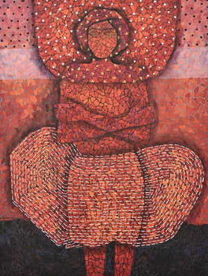 Figurative oil painting titled 'Untitled', 48x36 inches, by artist Pravin Randive on Canvas