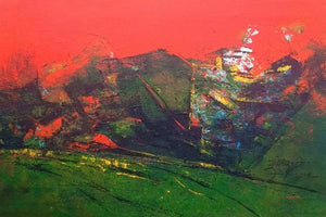 Abstract acrylic painting titled 'Untitled', 12x18 inches, by artist Dnyaneshwar Dhavale on Canvas