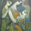 Figurative acrylic painting titled 'Untitled', 48x36 inches, by artist Ramesh Gujar on Canvas