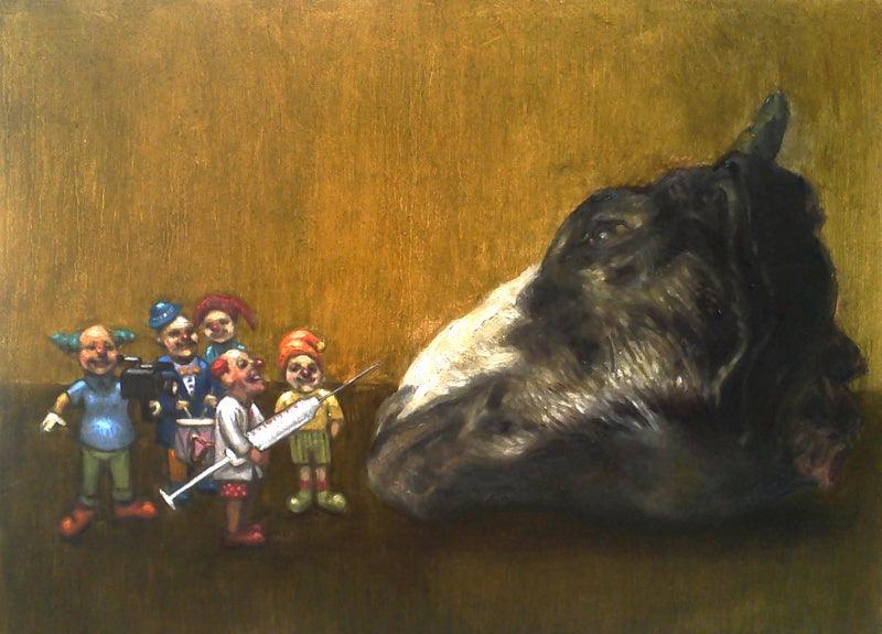 Figurative oil painting titled 'Untitled', 24x18 inches, by artist Aditya Puthur on Canvas