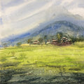 Landscape watercolor painting titled 'Untitled', 12x12 inches, by artist Ramdas Thorat on Paper
