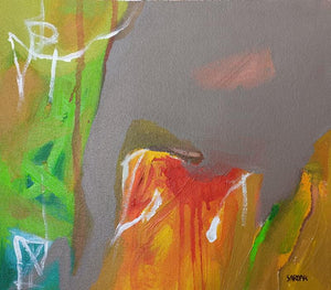 Abstract acrylic painting titled 'Untitled', 11x12 inches, by artist Sardar Jadhav on Canvas