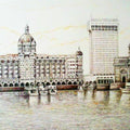 Cityscape ink drawing titled 'Untitled', 24x30 inches, by artist Aman A on Canvas