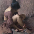 Figurative oil painting titled 'Untitled', 48x36 inches, by artist Dilip Dudhane on Canvas