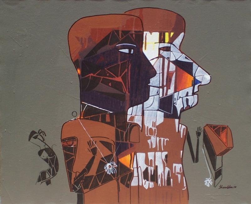 Figurative acrylic painting titled 'Untitled', 24x30 inches, by artist Shambhu Prasad Reddy Kolli on canvas